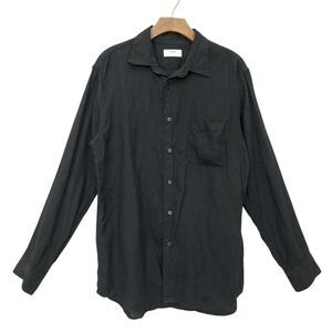 Uniqlo Linen Shirt Men Large Long Sleeve Breathable Casual Costal Minimalist